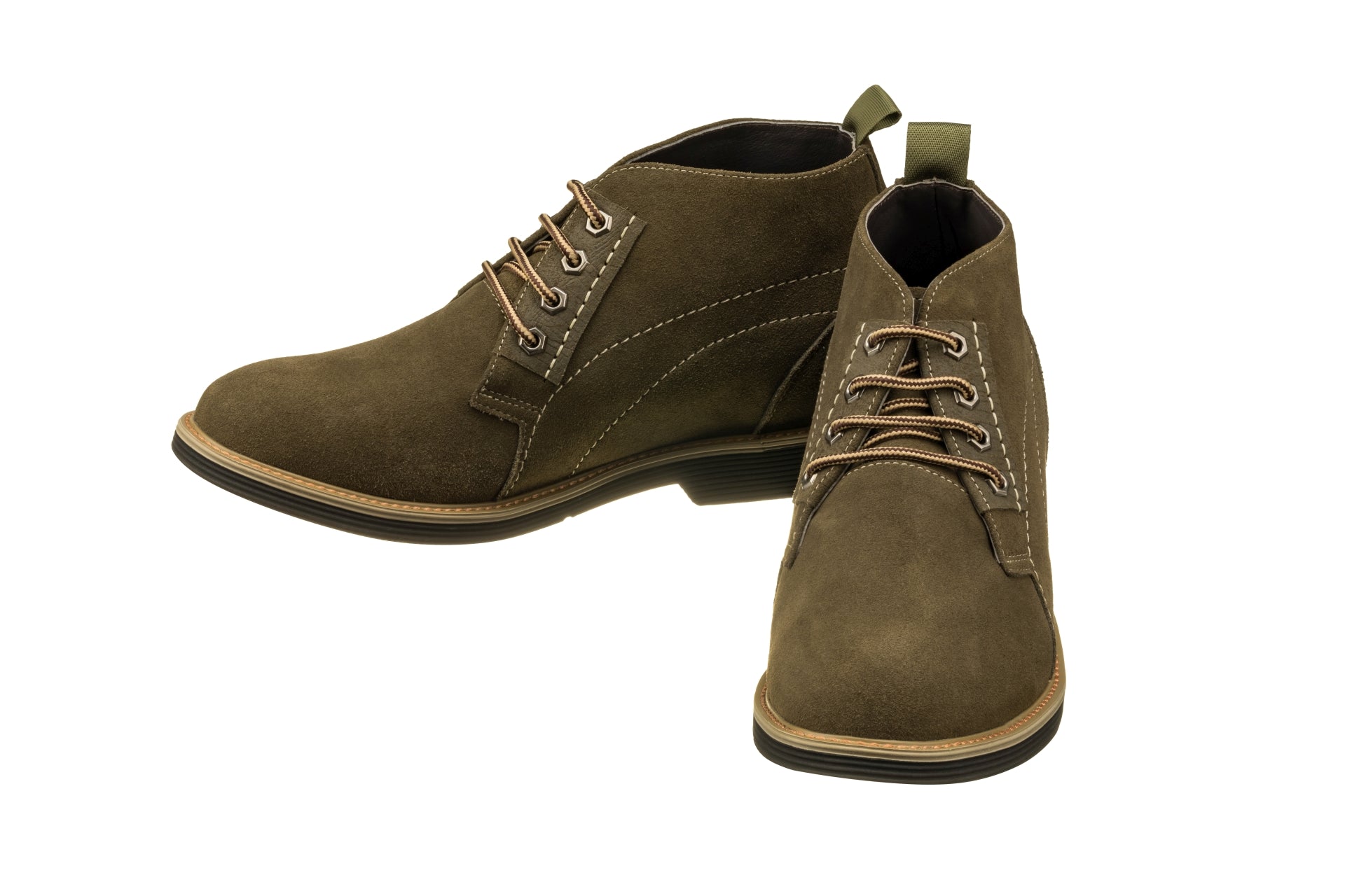 Elevator shoes height increase CALTO - K9912 - 3.2 Inches Taller (Olive)