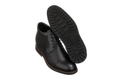 Elevator shoes height increase TOTO - Y41088 - 3.2 Inches Black Leather Boots