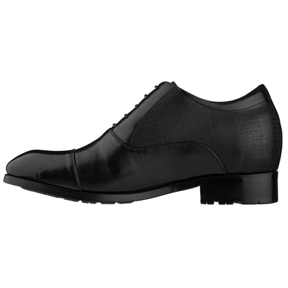 Elevator shoes height increase CALTO - Y6710 - 3 Inches Taller (Black) - Dress Shoes