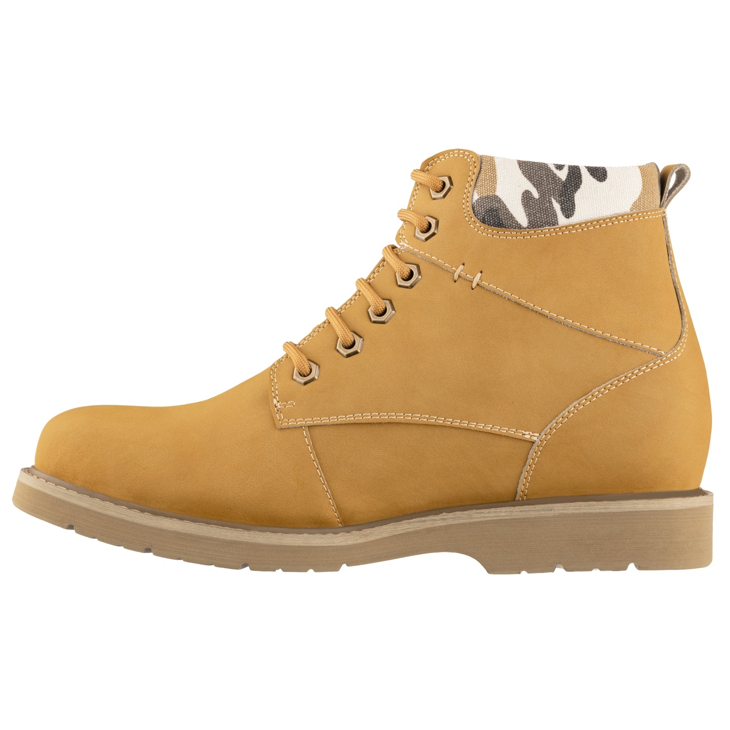Elevator shoes height increase CALTO - YH7830 - 3.2 Inches (Khaki) - Nubuck Boots