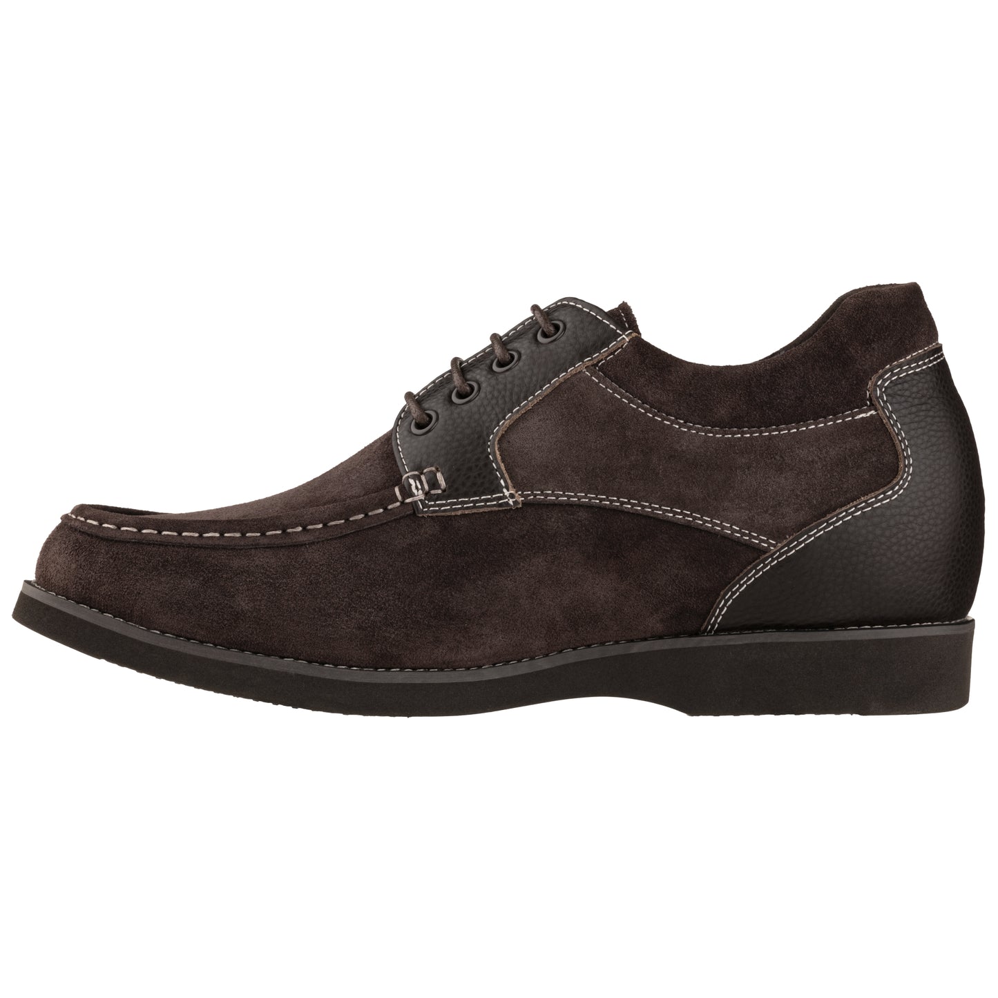 Elevator shoes height increase CALTO - YH9539 - 3.0 Inches (Dark Brown) - Casual Leather Shoes