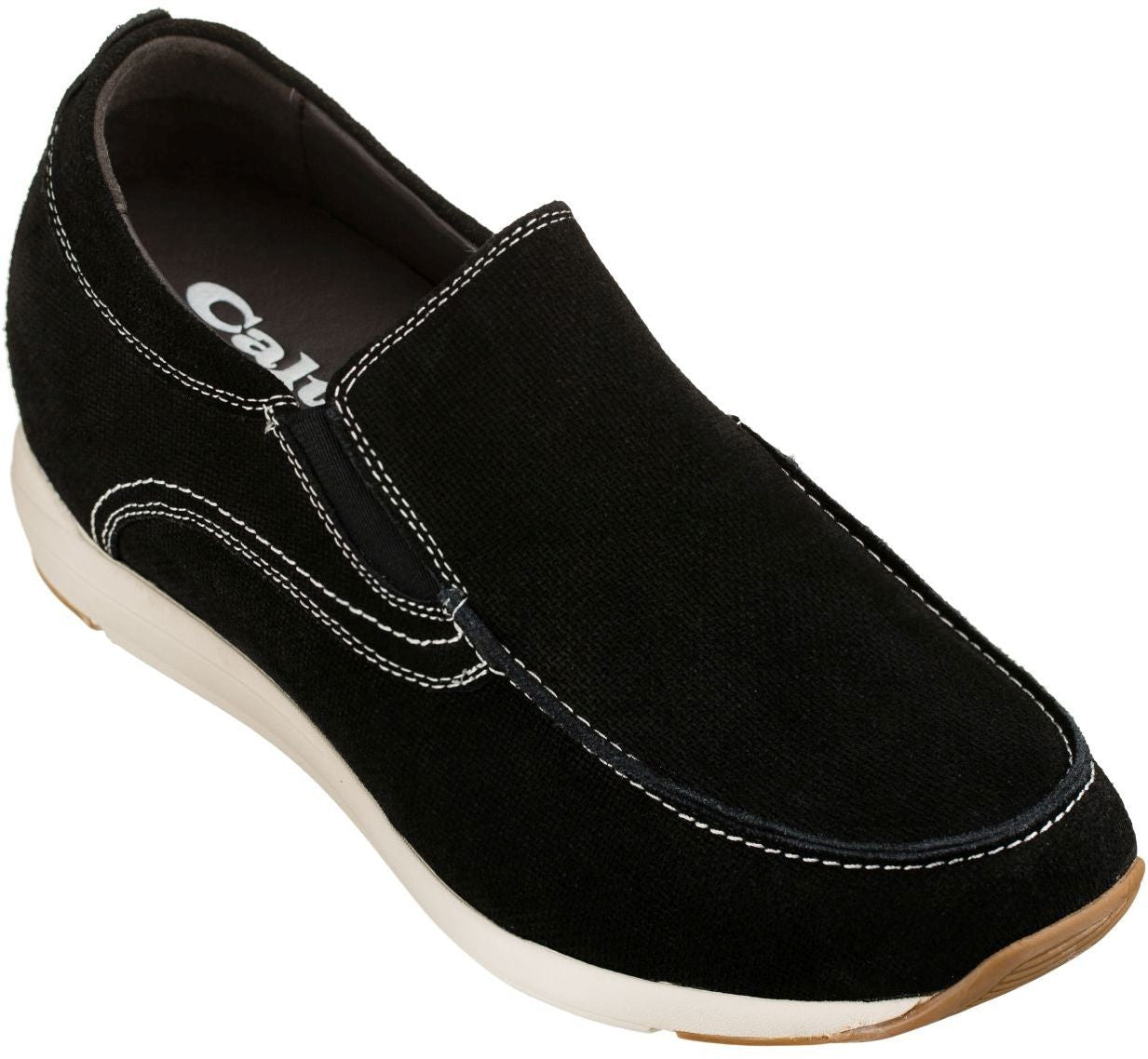 Elevator shoes height increase CALTO - G4903 - 2.8 Inches Taller (Nubuck Black) - Super Lightweight