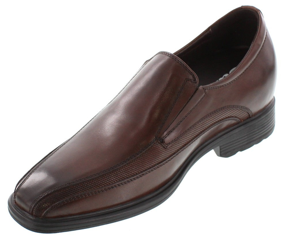 Elevator shoes height increase CALTO - G60125 - 3 Inches Taller (Cordovan Dark Brown) - Super Lightweight