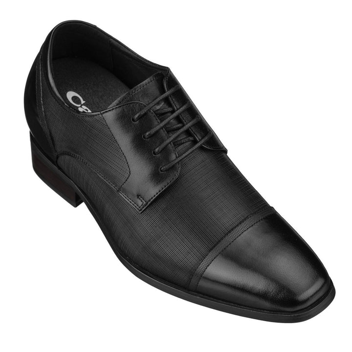 Elevator shoes height increase CALTO Black Leather Dress Elevator Shoes - 3.2 inches - Y40552