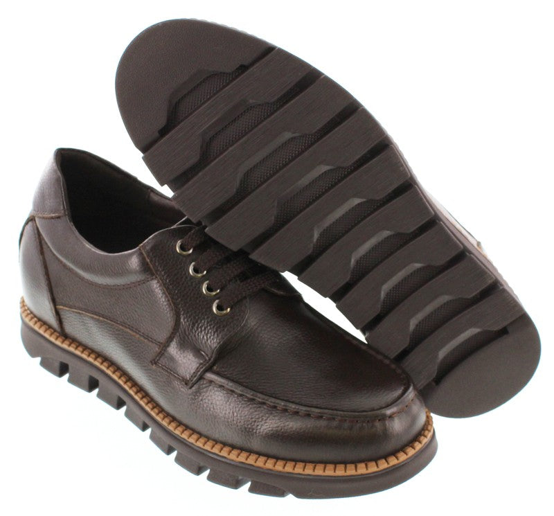 Elevator shoes height increase CALTO - G63811 - 3 Inches Taller (Dark Brown)