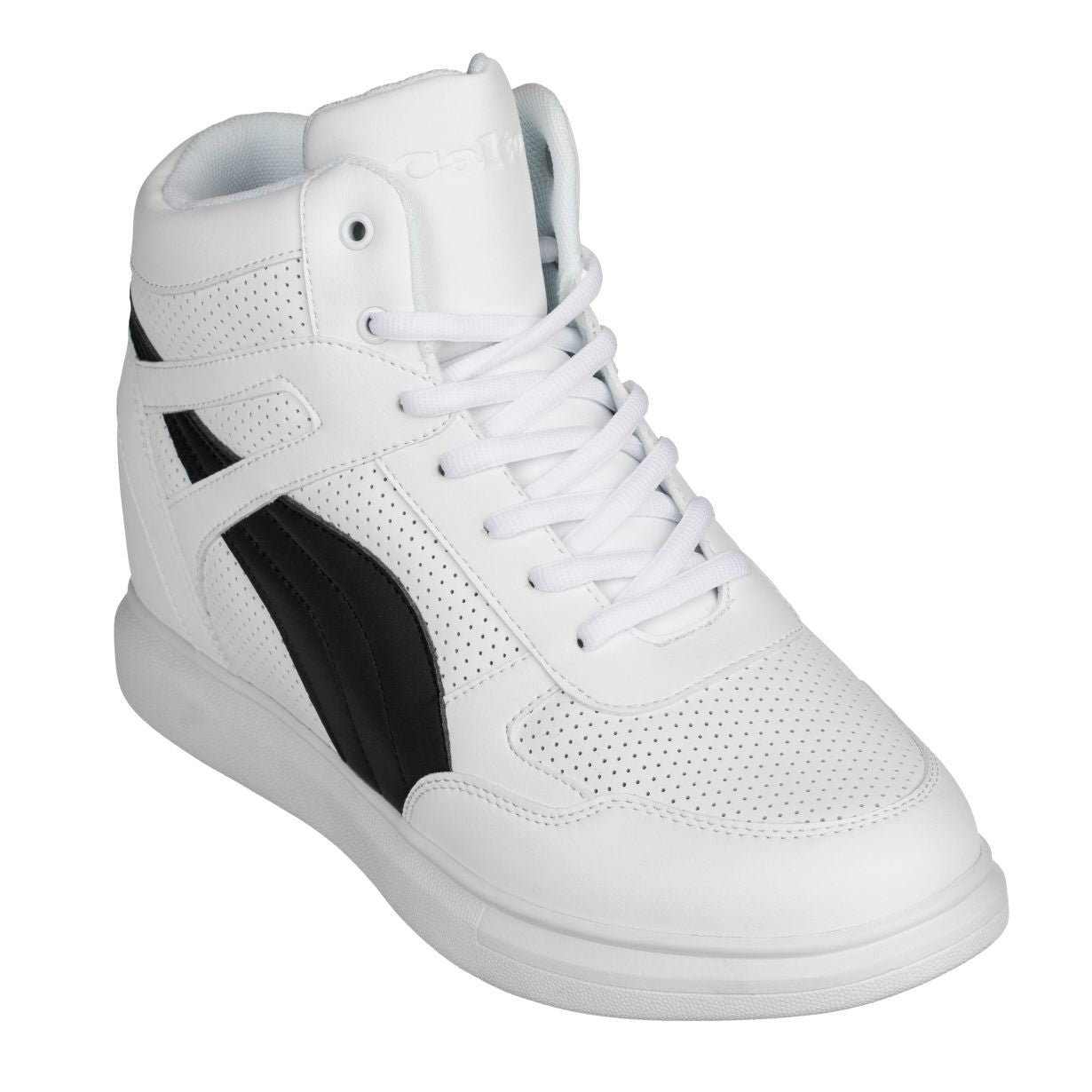Elevator shoes height increase CALTO - H71903 - 3.8 Inches Taller (White/Black)