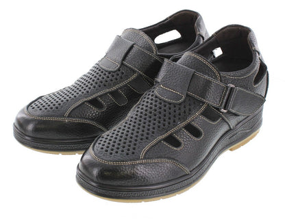 Elevator shoes height increase CALTO - J96702 - 3.2 Inches Taller (Black) - Sandals