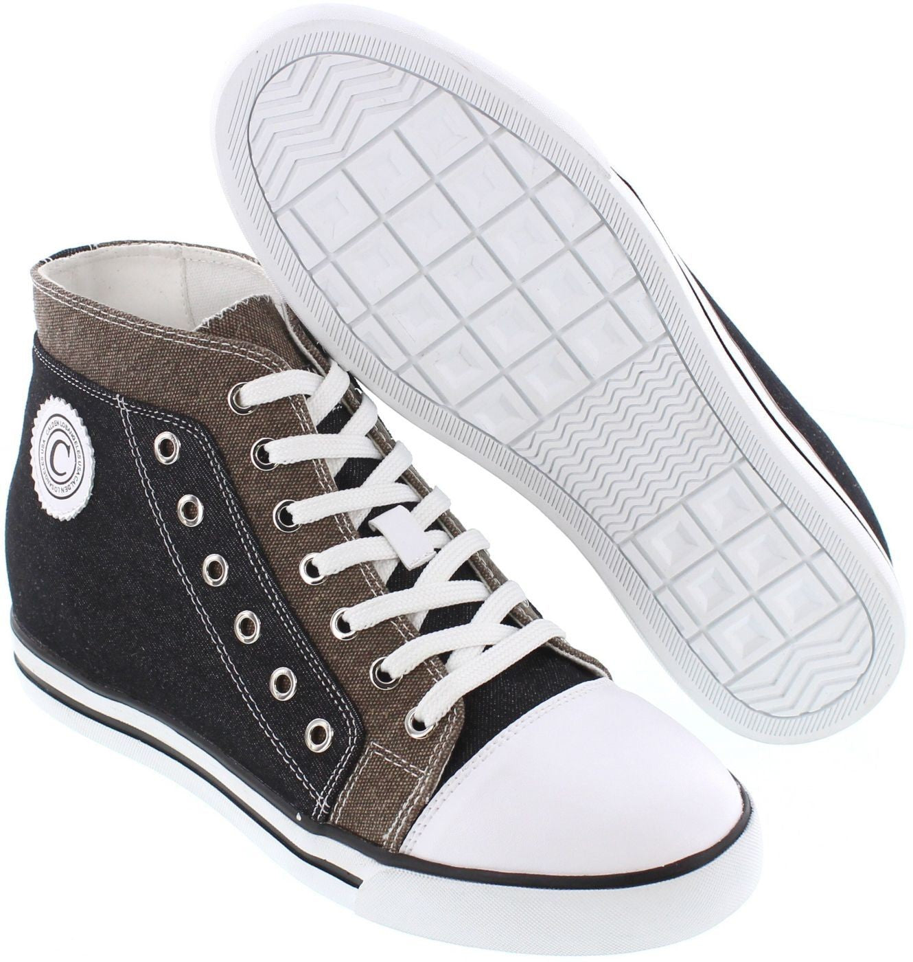 Elevator shoes height increase CALDEN - K882898 - 3 Inches Taller (Black and Grey)