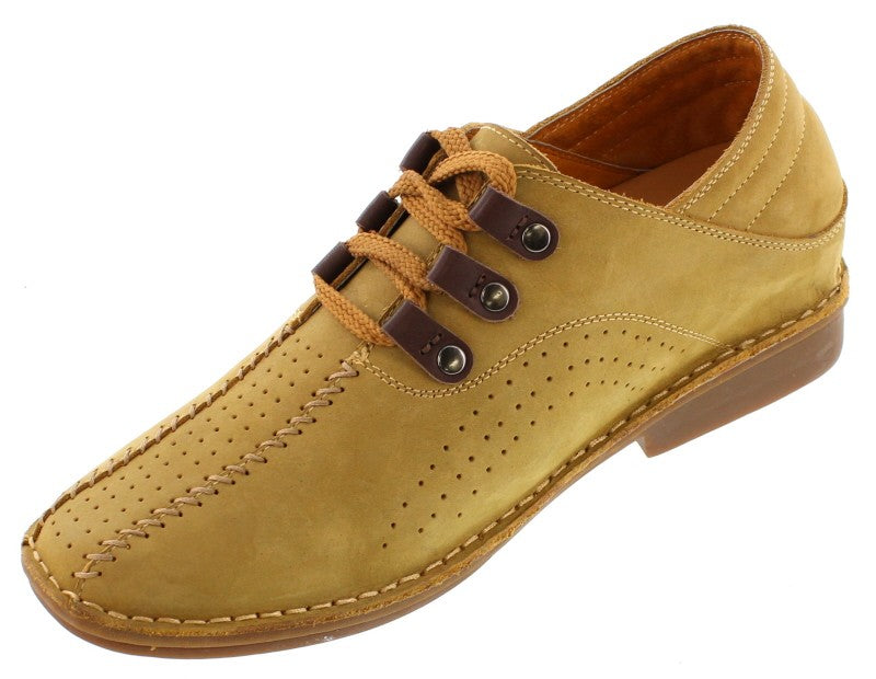 Elevator shoes height increase TOTO - X5841 - 2.6 Inches Taller (Nubuck Tobacco) -Super Lightweight - Size 12 Only