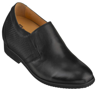 Elevator shoes height increase TOTO 4-Inch Taller Black Slip-On Elevator Shoes