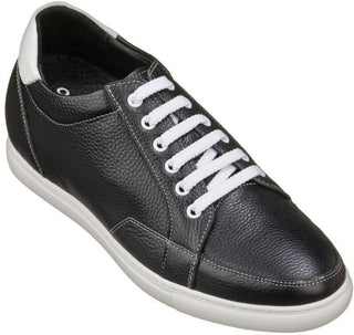 Elevator shoes height increase CALTO - K0081 - 2.5 Inches Taller (Black/White)