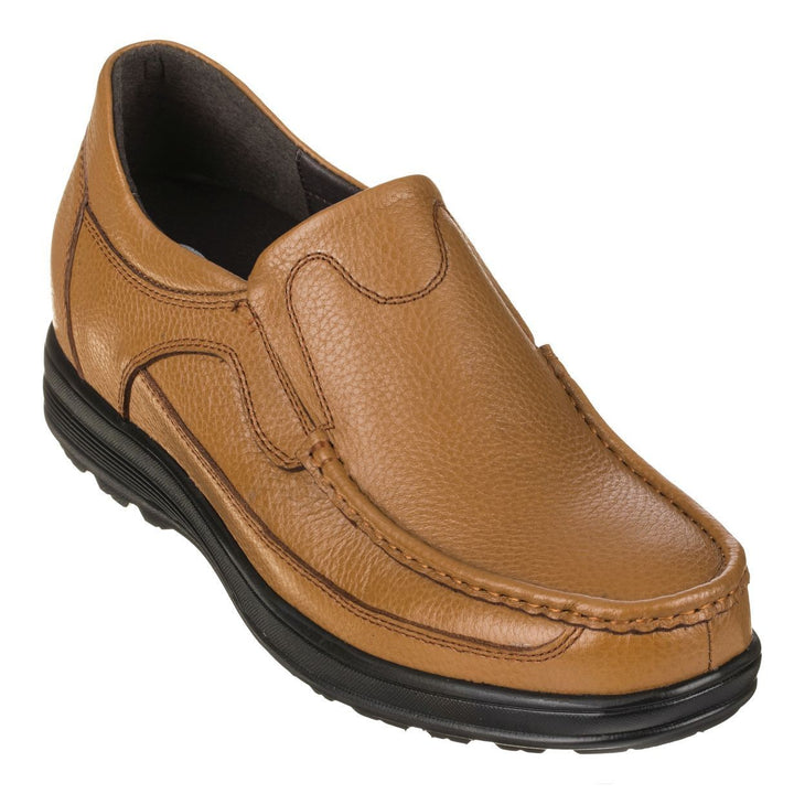 Elevator shoes height increase CALTO - G1829 - 3.2 Inches Taller (Tan Brown) - Lightweight