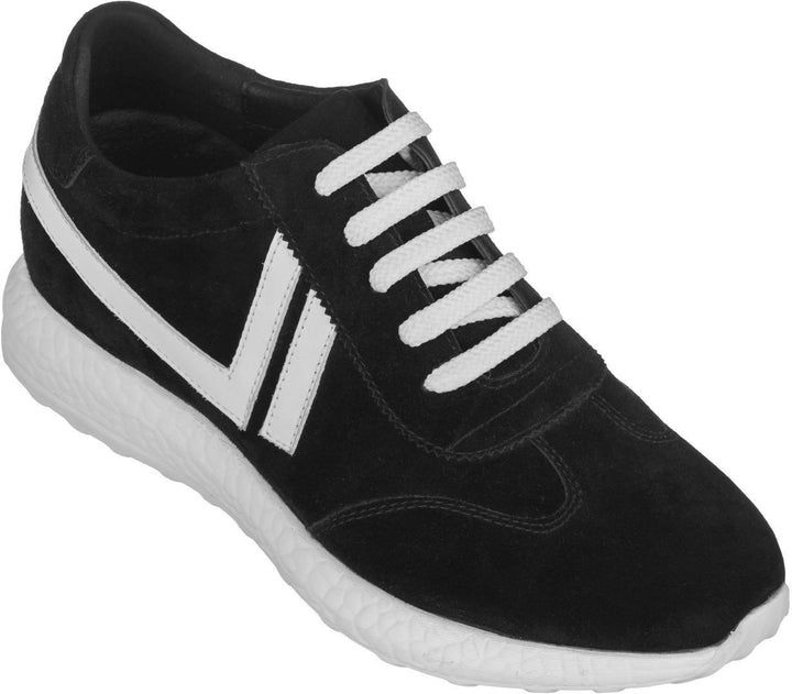 Elevator shoes height increase CALTO Black Men's Elevator Sneakers - 2.8 Inches - S2094
