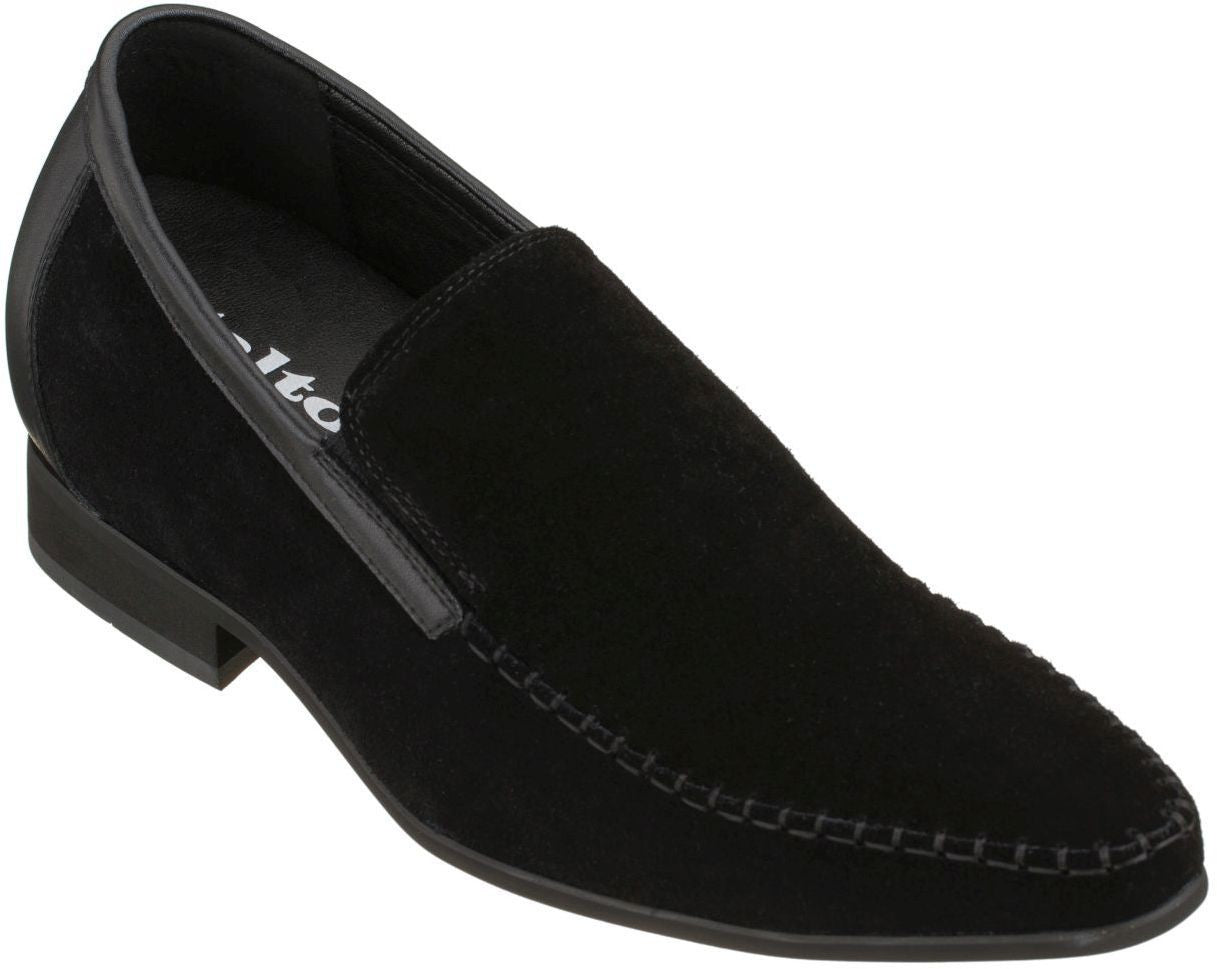 Elevator shoes height increase CALTO - Y5052 - 3.0 Inches Taller (Nubuck Black) - Lightweight