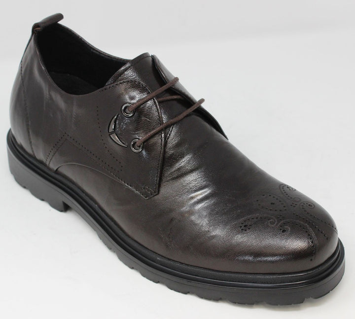Elevator shoes height increase FSD0047 - 2.8 Inches Taller (DRAK BROWN) - Size 7.5 Only