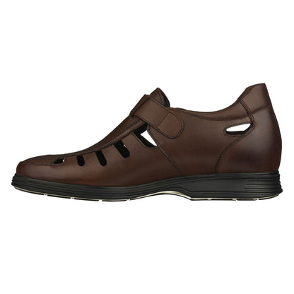 Elevator shoes height increase CALTO - S1051 - 2.8 Inches Taller (Dark Coffee Brown) - Super Lightweight
