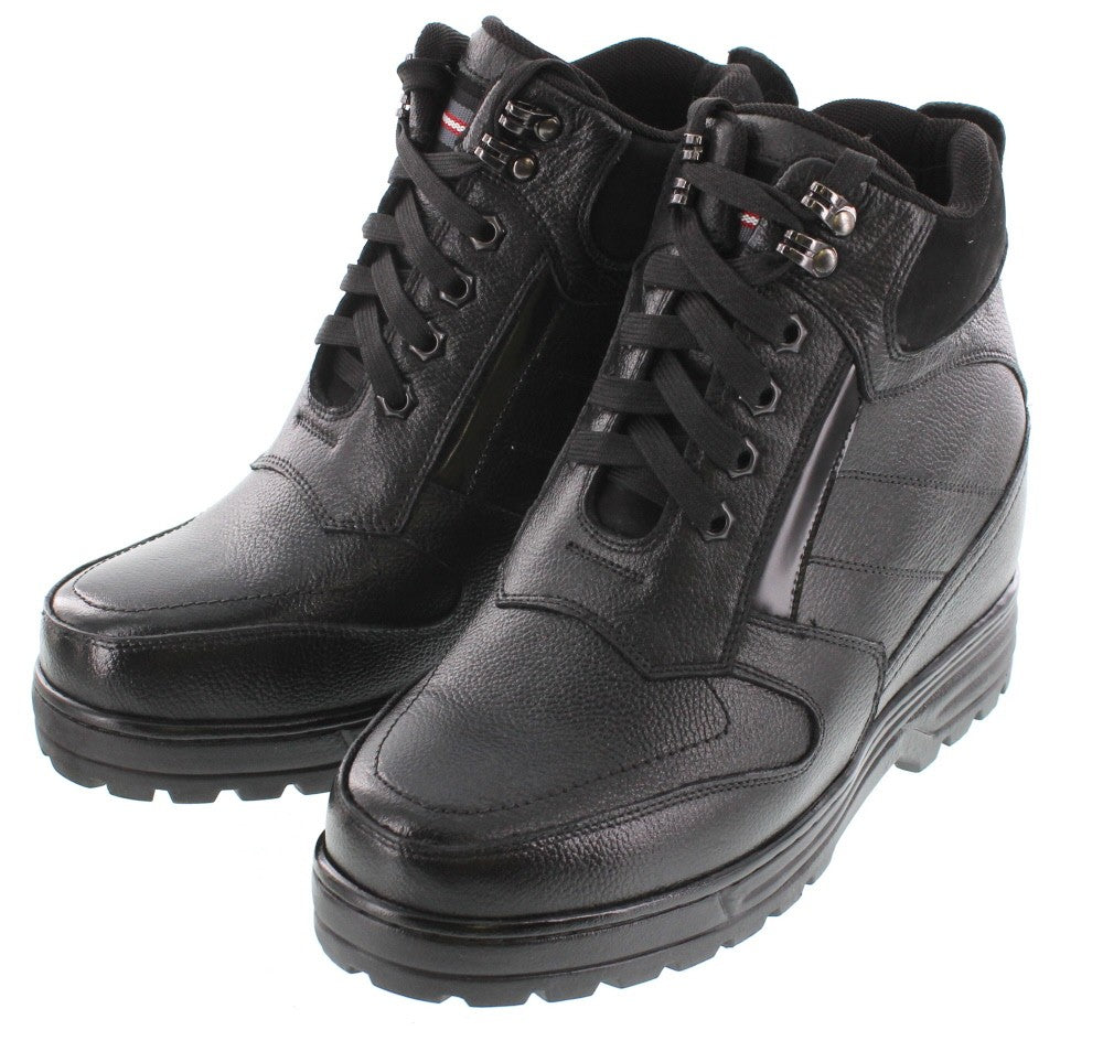 Elevator shoes height increase CALDEN Black 5.2" Taller Men's Elevator Boots