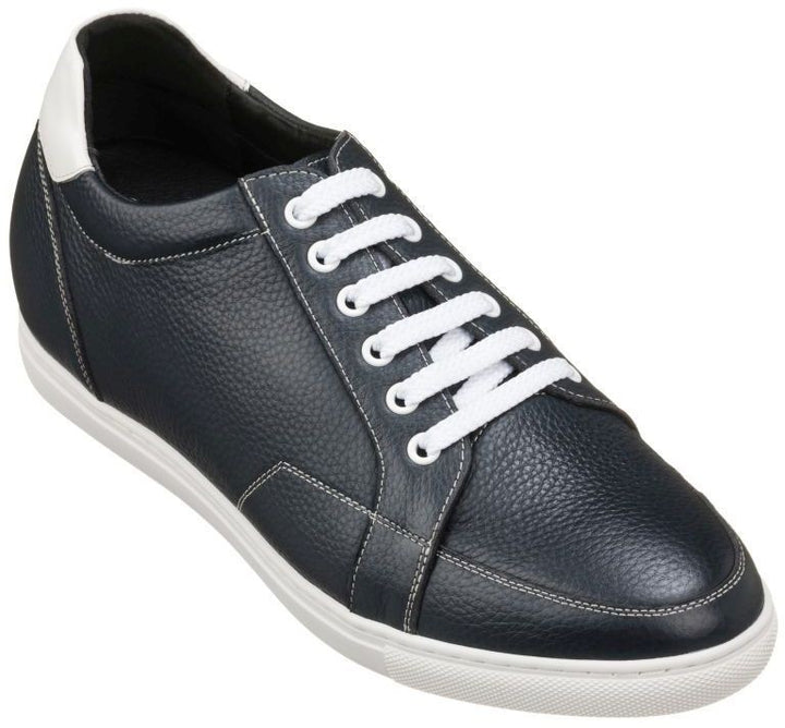 Elevator shoes height increase CALTO - K0082 - 2.5 Inches Taller (Dark Blue/White)