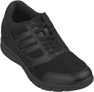 Elevator shoes height increase TOTO - X6319 - 2.8 Inches Taller (Black) - Super Lightweight