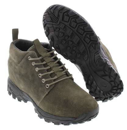 Elevator shoes height increase CALTO - H7223 - 3.2 Inches Taller (Olive)