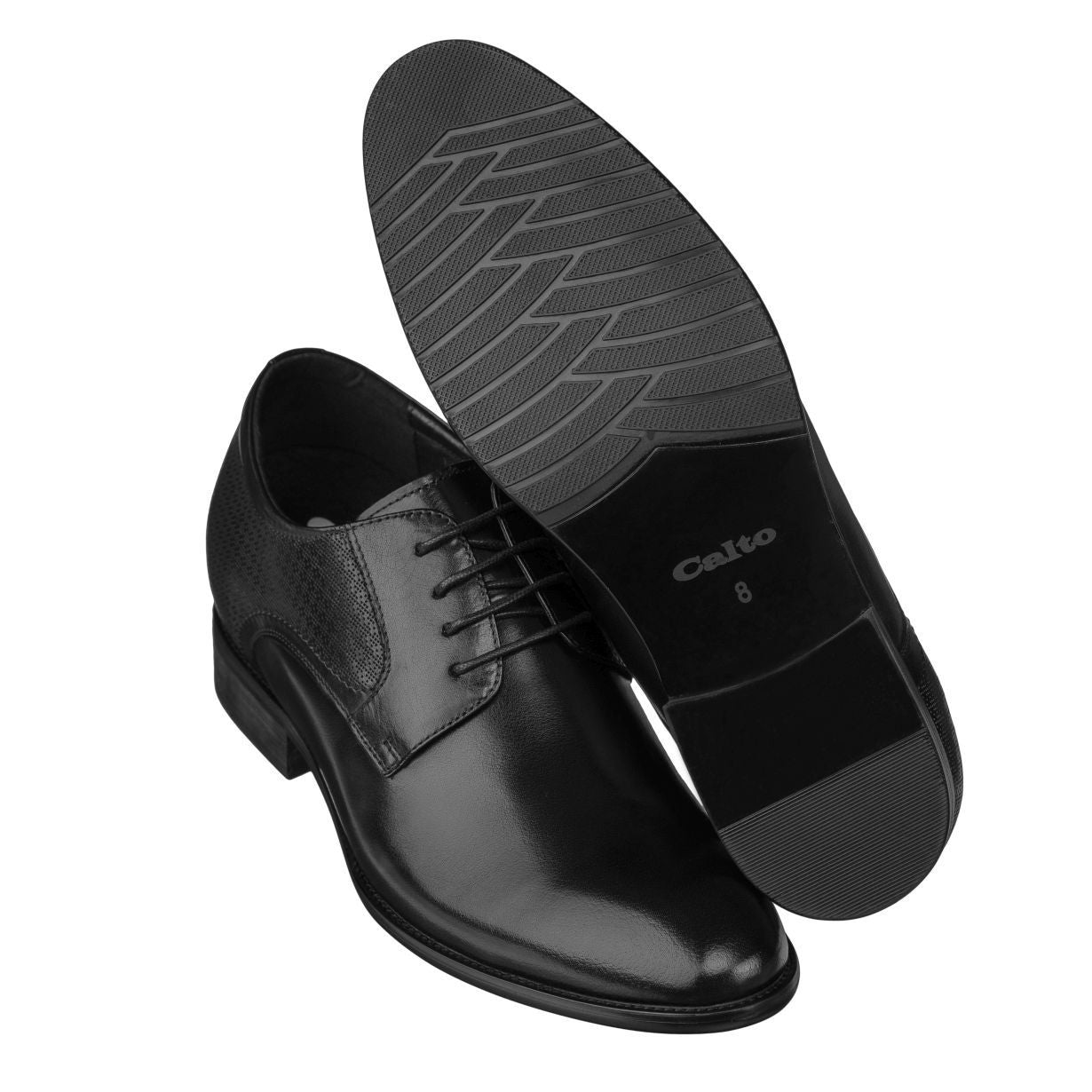 Elevator shoes height increase CALTO - Y1001 - 2.8 Inches Taller (Black)