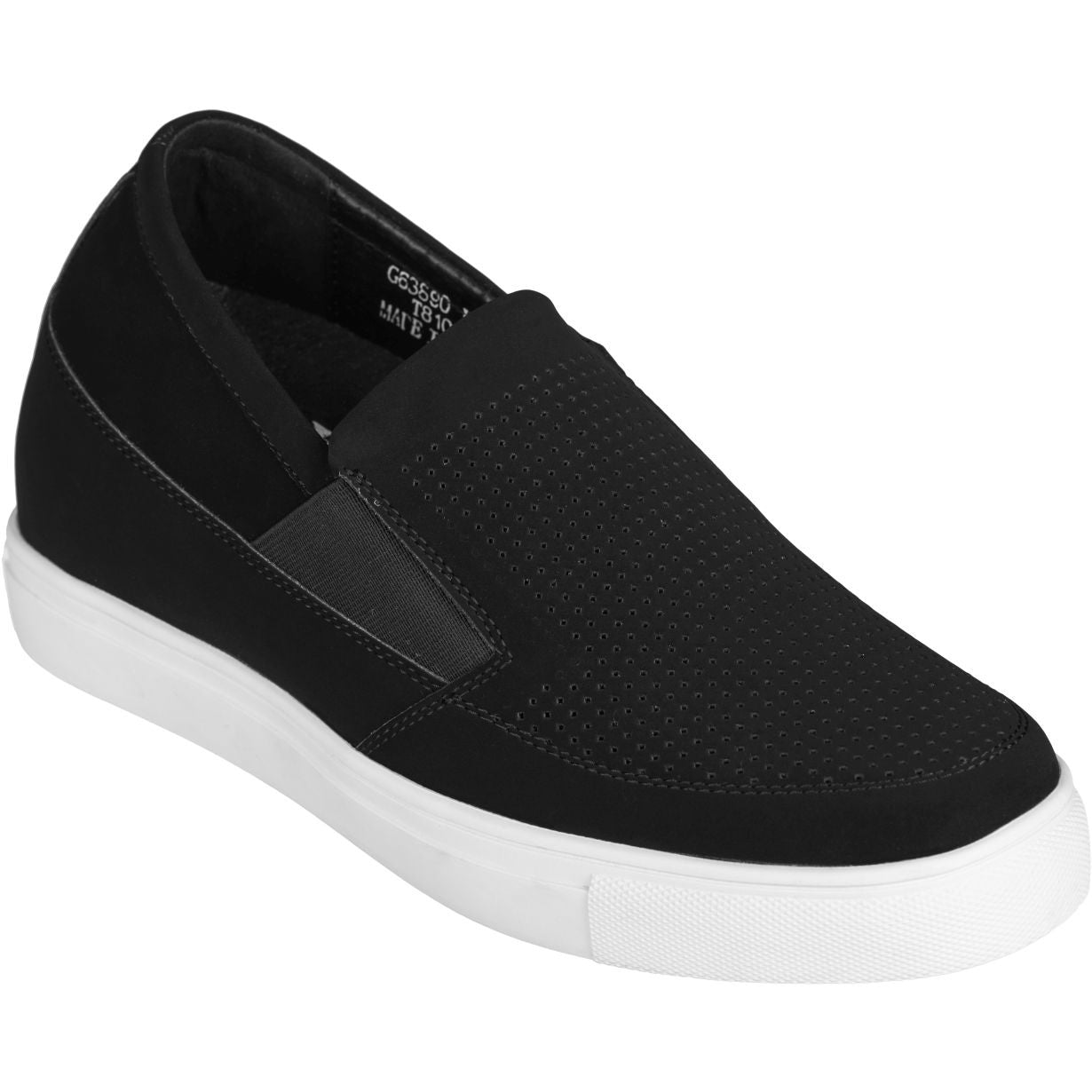 Elevator shoes height increase 3-Inch Taller Lightweight Slip-On Black CALTO Sneakers G63890