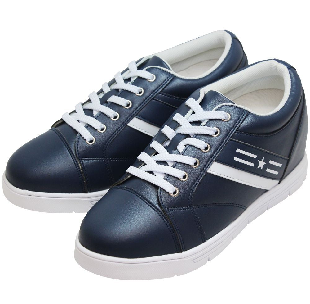 Elevator shoes height increase CALTO - H2384 - 2.6 Inches Taller (Dark Blue Slate) - Super Lightweight - Size 9 / 10 Only