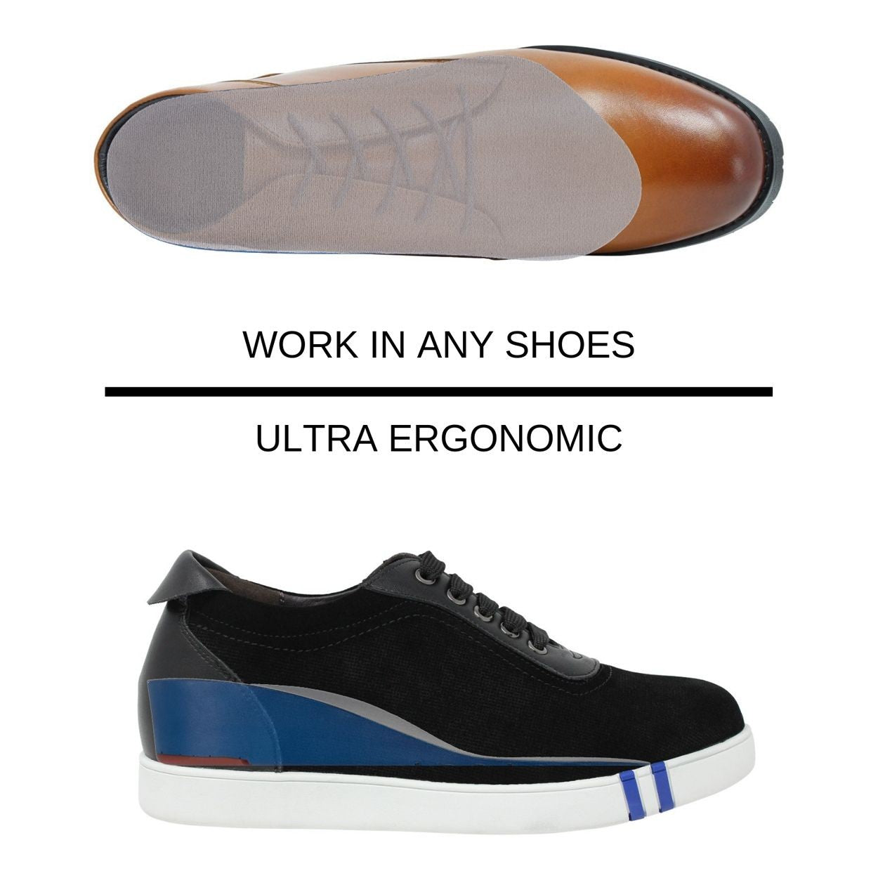 HighArch Shoe Lifts for Men 1.5 Inches