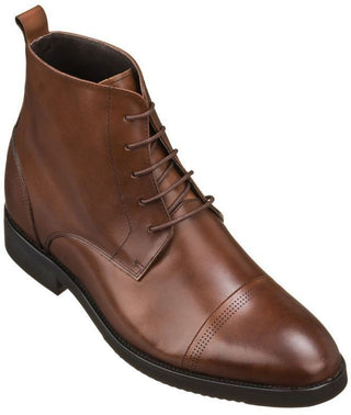 Elevator shoes height increase CALTO - K28004 - 2.8 Inches Taller (Dark Brown)
