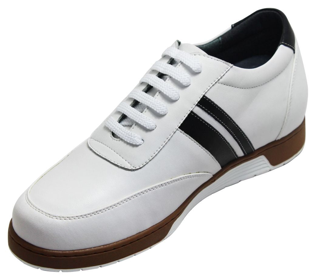 CALTO White Sneakers - 2.8 Inches - TallMenShoes.com – Tallmenshoes.com