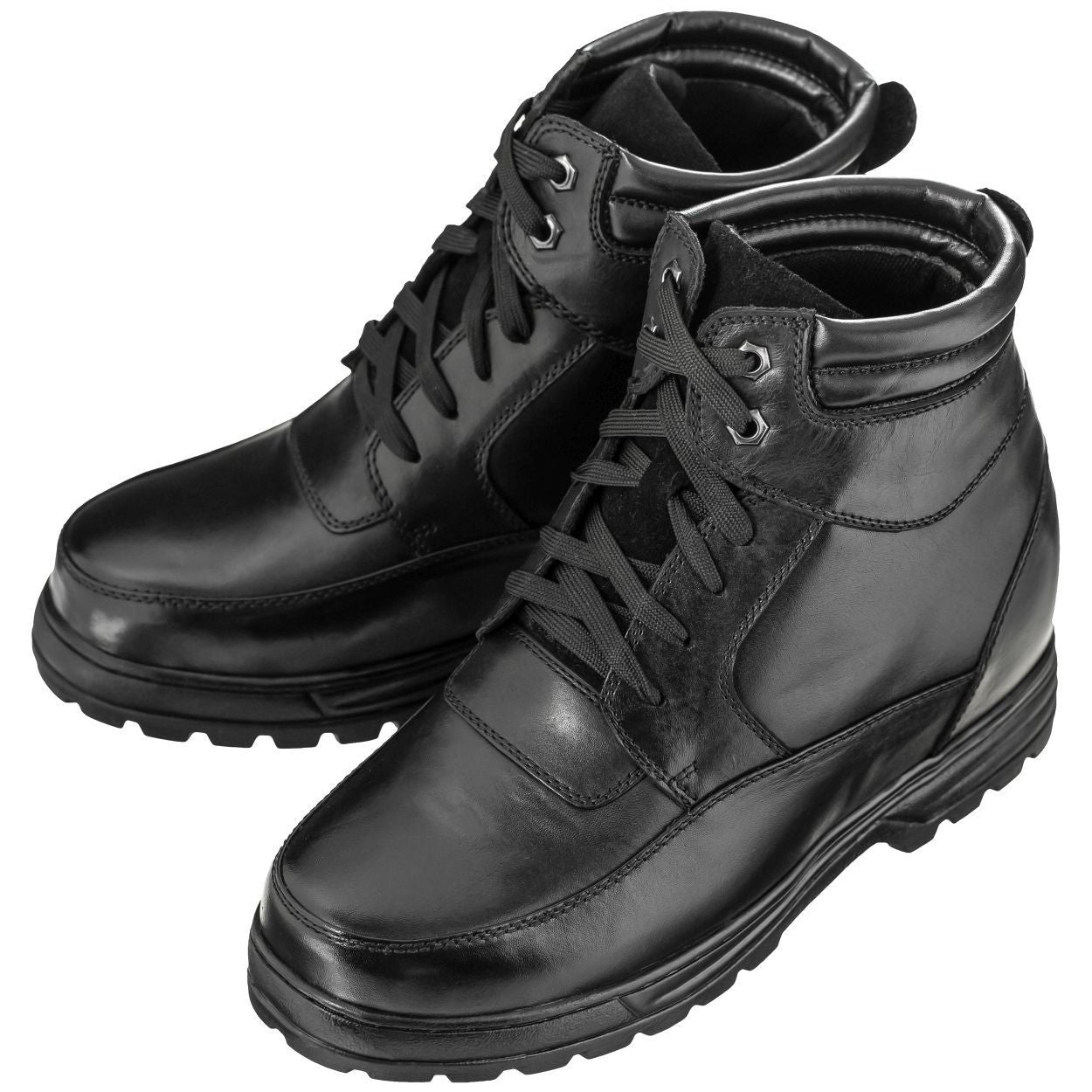 Elevator shoes height increase CALDEN Military-Style Leather Boots - 5.2 Inches - K881801