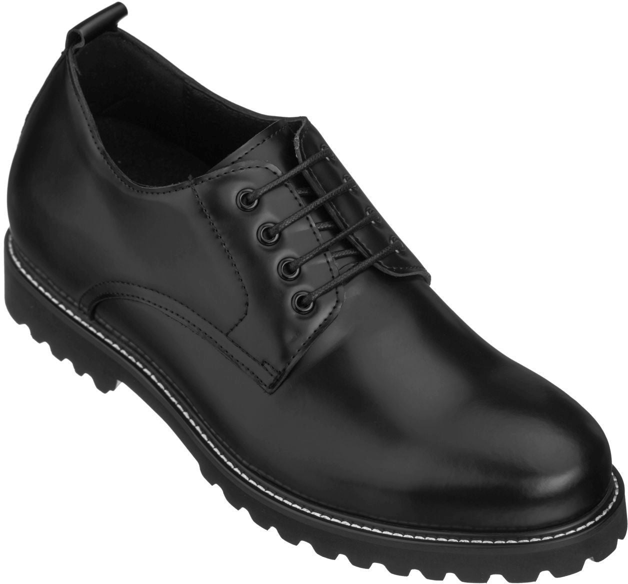 CALTO 3" Taller Black Elevator Work Shoes S9118