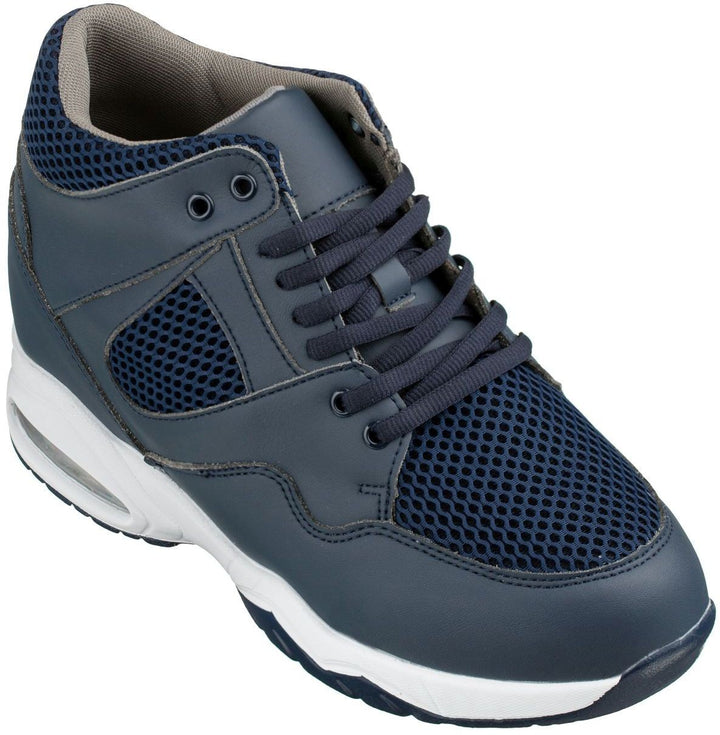 Elevator shoes height increase CALTO - H329083 - 3.4 Inches Taller (Dark Blue) - Lightweight