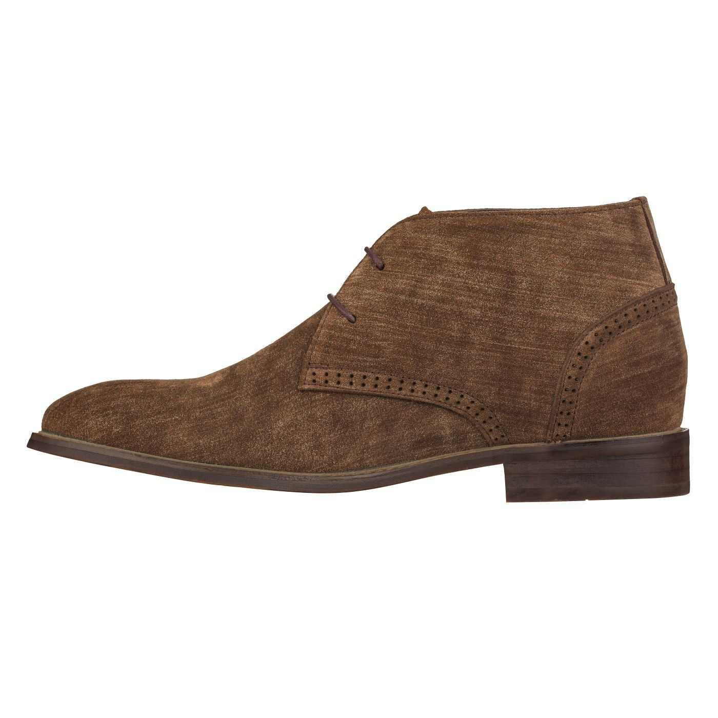 Elevator shoes height increase CALTO - S9093 - 3.0 Inches Taller (Coffee Brown) - Chukka Boots
