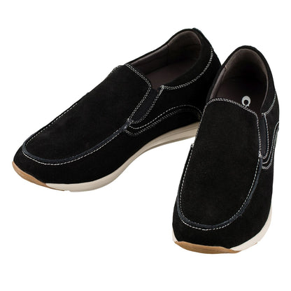 Elevator shoes height increase CALTO - G4903 - 2.8 Inches Taller (Nubuck Black) - Super Lightweight