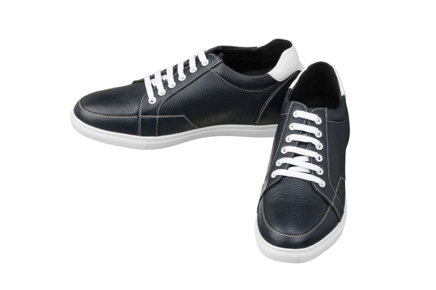 Elevator shoes height increase CALTO - K0082 - 2.5 Inches Taller (Dark Blue/White)
