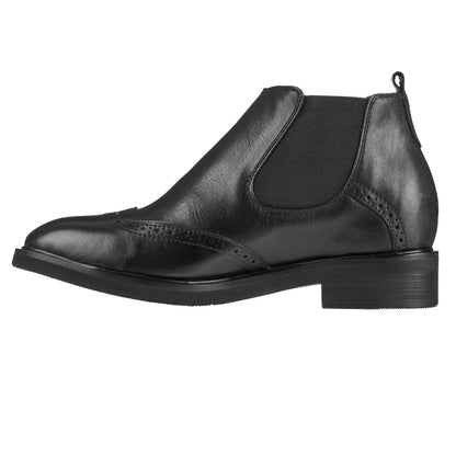Elevator shoes height increase Leather Wing-Tip Ankle Boots - Three Inches - K28802