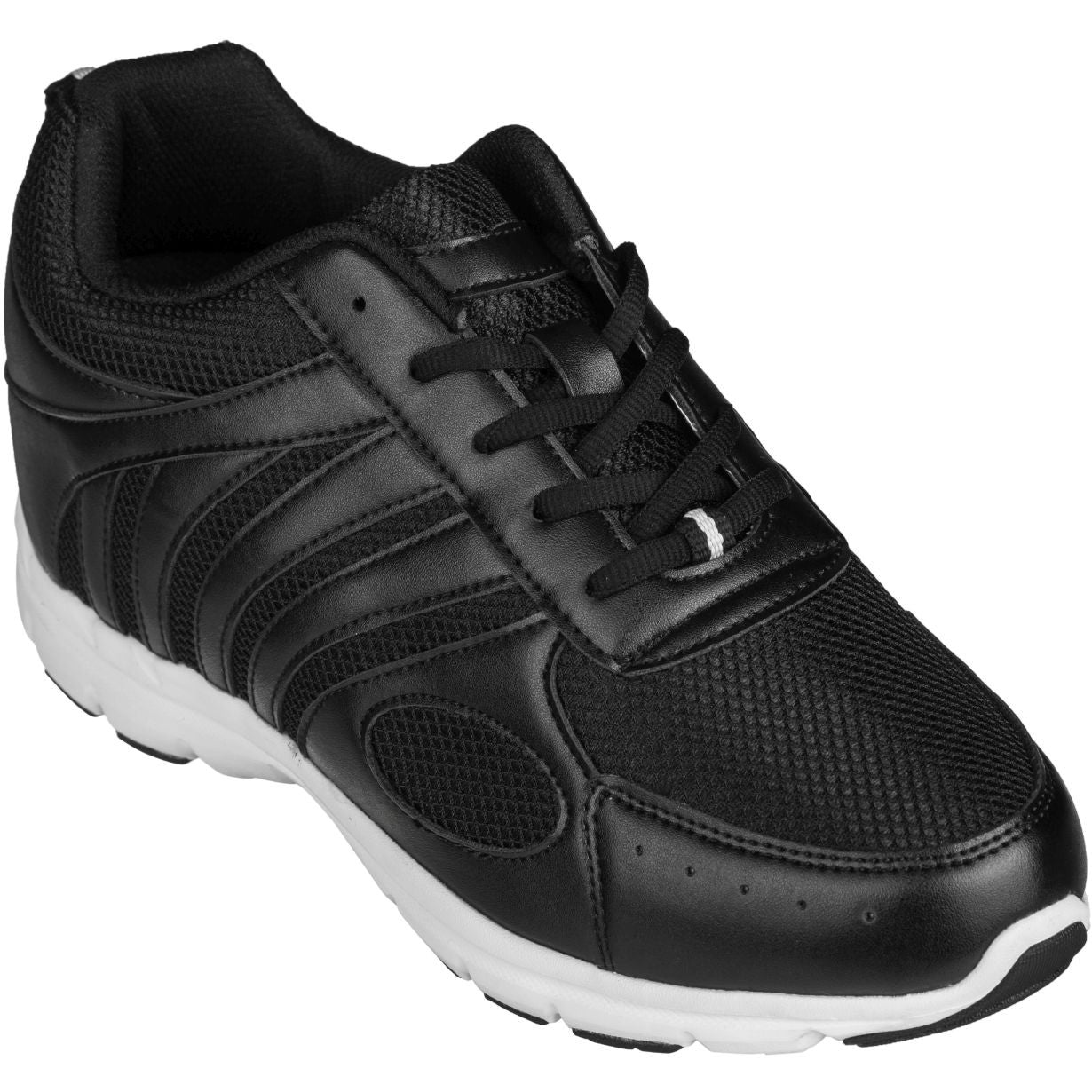 Elevator shoes height increase CALTO - G3304 - 3 Inches Taller (Black) - Super Lightweight