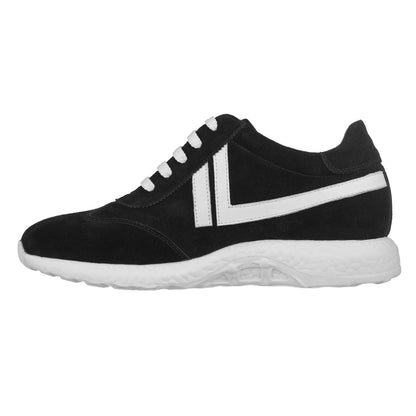 Elevator shoes height increase CALTO Black Men's Elevator Sneakers - 2.8 Inches - S2094