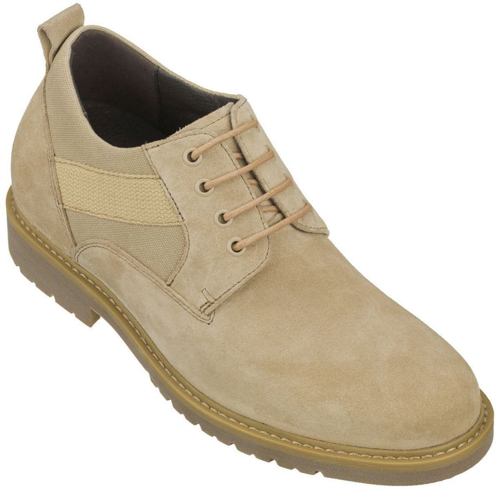 Elevator shoes height increase CALTO - S9013 - 3.0 Inches Taller (Desert Sand)