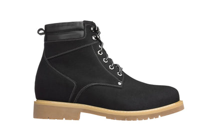 Elevator shoes height increase CALTO - K8820 - 3.2 Inches Taller (Nubuck Black) - Work Style Boot