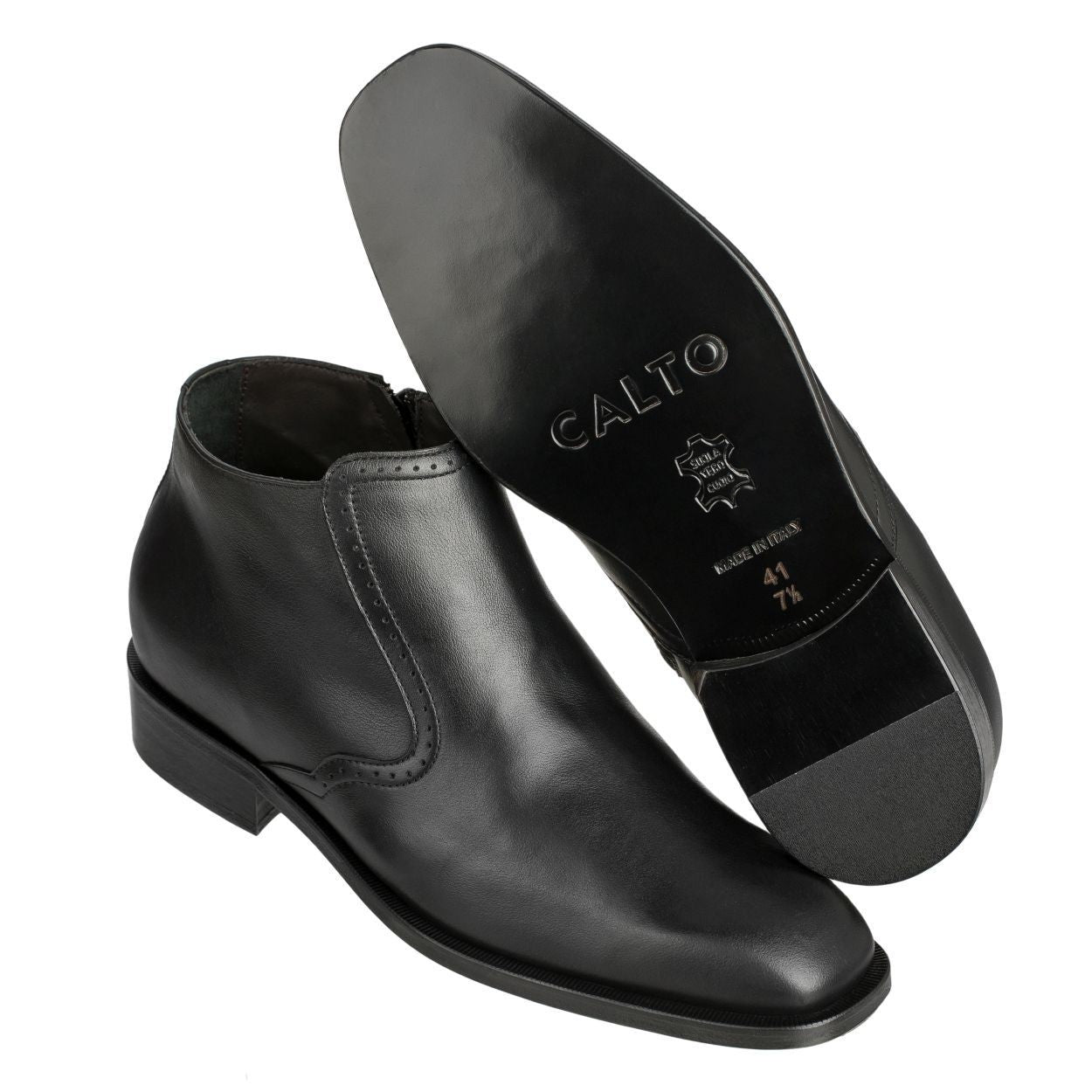 Elevator shoes height increase CALTO - D0227 - 2.6 Inches Taller (Black) - Size 12 Only