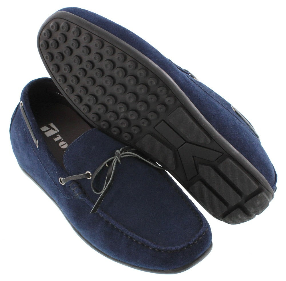 Elevator shoes height increase TOTO - H32606 - 2.4 Inches Taller (Nubuck Navy Blue) - Lightweight - Size 11.5 Only