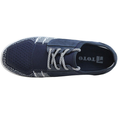 Elevator shoes height increase TOTO - D62107 - 2.8 Inches Taller (Navy Blue/Aqua) - Super Lightweight