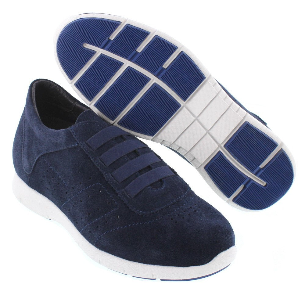 Elevator shoes height increase CALTO - Y1031 - 2.4 Inches Taller (Navy Blue) - Lightweight