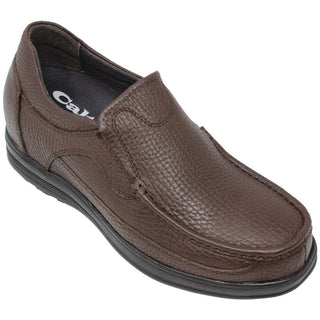 Elevator shoes height increase CALTO - G1827 - 3 Inches Taller (Brown) - Lightweight