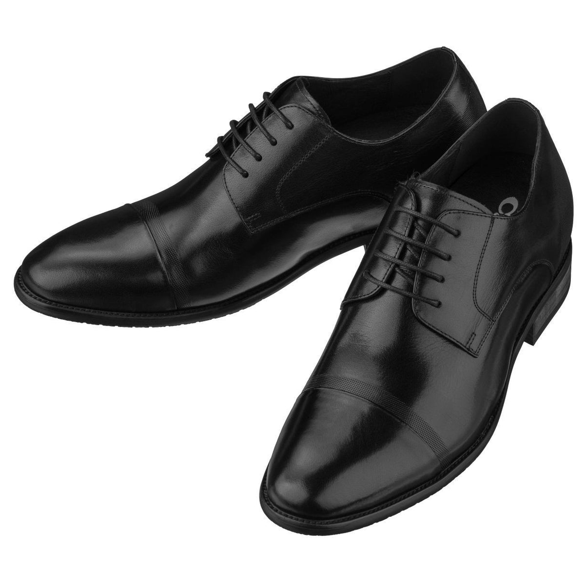 Elevator shoes height increase CALTO Black Formal Dress Shoes - Three Inches - Y1004