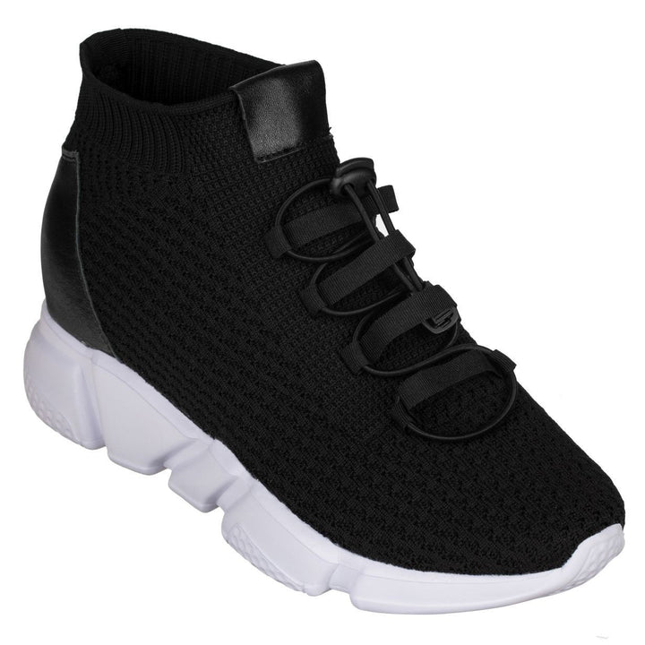 Elevator shoes height increase CALTO - H1721 - 3.2 Inches Taller (Black) - Ultra Lightweight