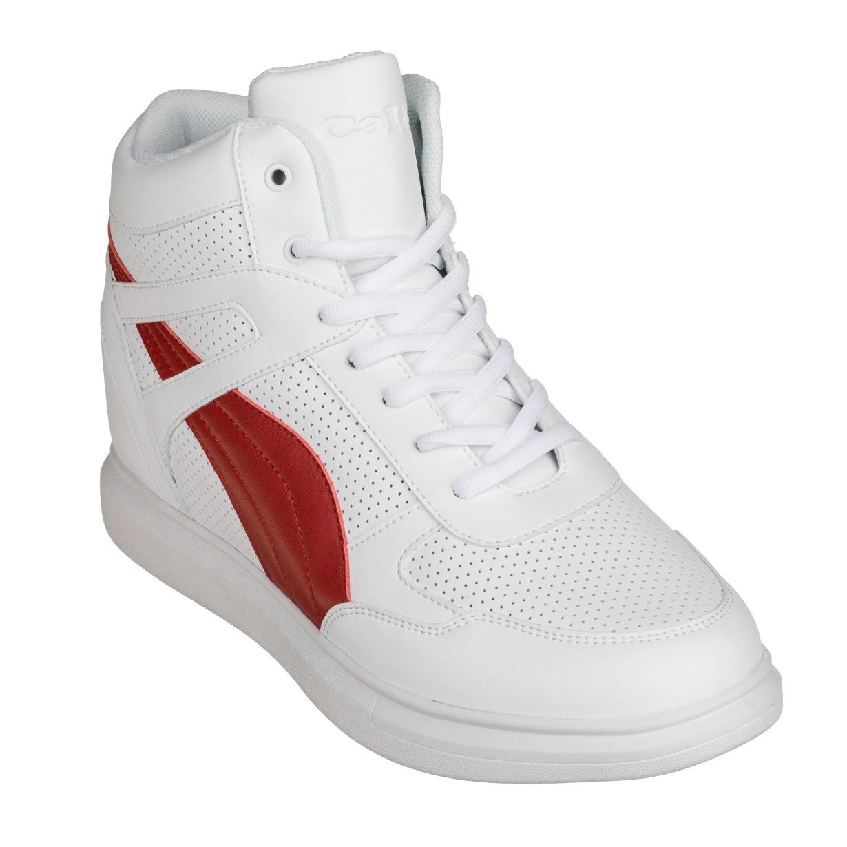 Elevator shoes height increase CALTO - H71902 - 3.8 Inches Taller (White/Red)