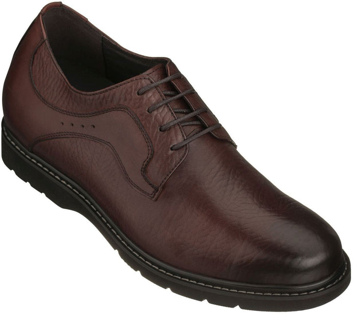 Elevator shoes height increase CALTO 2.8" Taller Dark Brown Cordovan Elevator Shoes - S9107